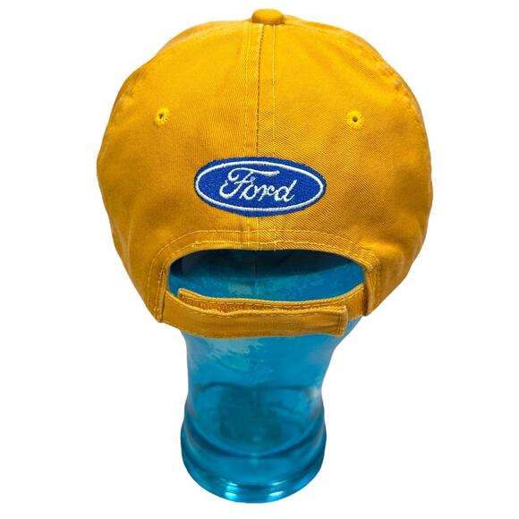 Vintage Ford Outfitters Strapback Dad Hat Burnt Yellow Adult Hook & Loop Cap New - Picture 4 of 9
